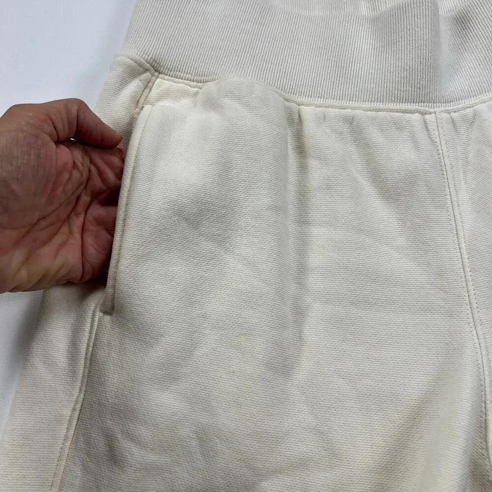 Champion Reverse Weave Jogger Sweat Pant Chalk White Old English Varsity Size M